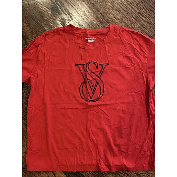 NWOT Victoria’s Secret Red Women’s Size Large Red Short Sleeve Shirt Never Worn - Picture 7 of 9